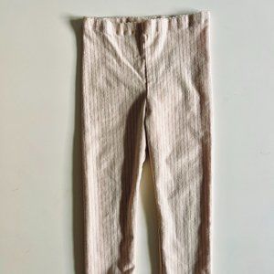 Great Condition Tea Cropped Pink Metallic Stripe Leggings Girls 7Y